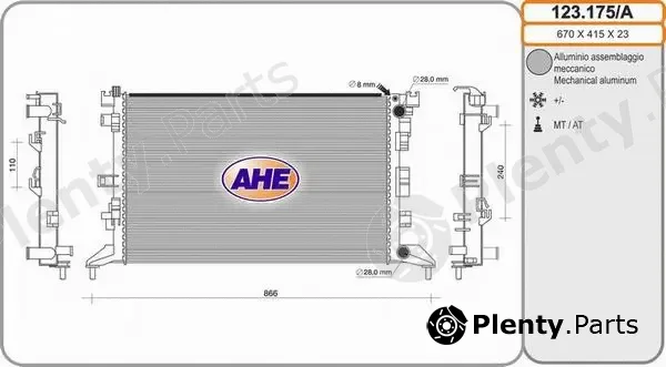 AHE 123.175/A — Radiator, engine cooling