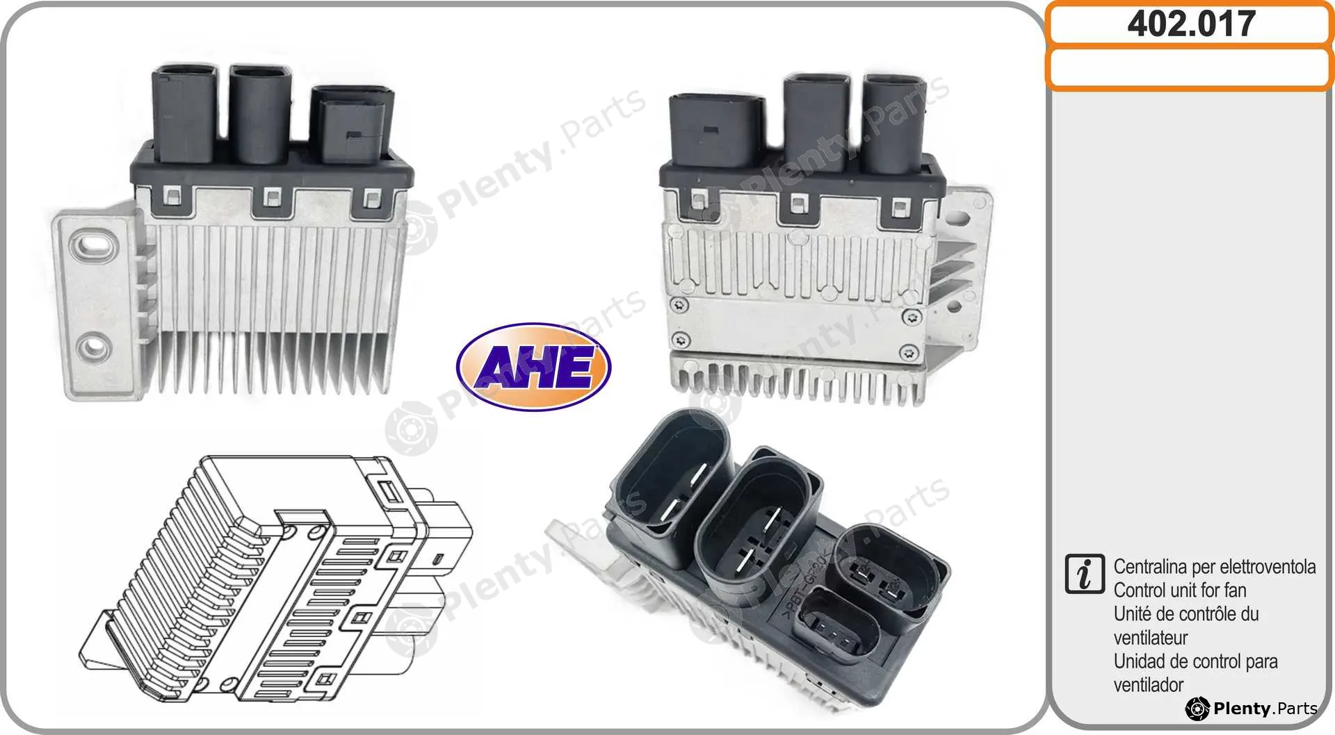 AHE 402.017 — Control Unit, electric fan (engine cooling)