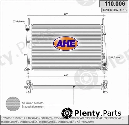 AHE 110.006 — Radiator, engine cooling