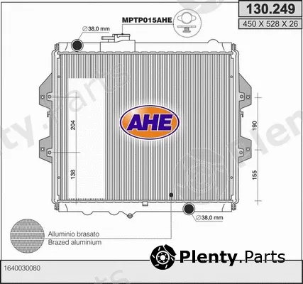 AHE 130.249 — Radiator, engine cooling