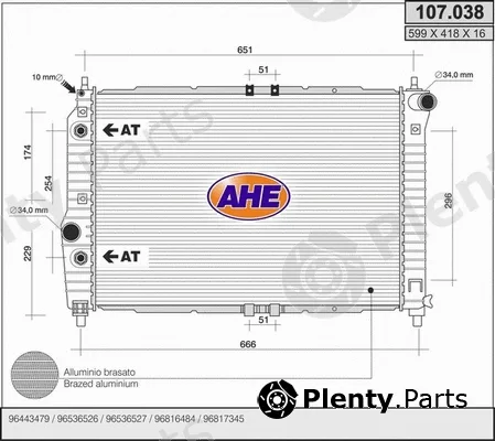 AHE 107.038 — Radiator, engine cooling