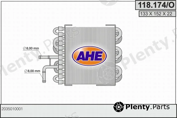 AHE 118.174/O — Radiator, engine cooling