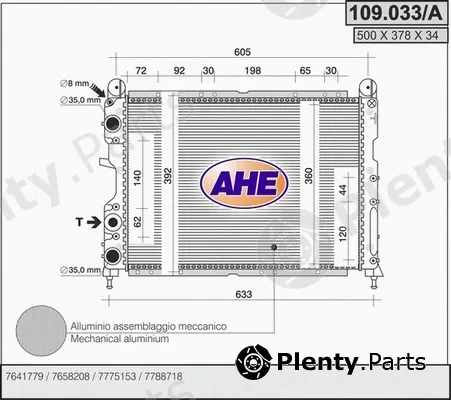 AHE 109.033/A — Radiator, engine cooling
