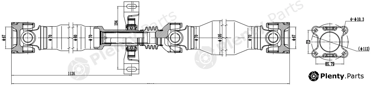 Sercore 32108B — Propshaft, axle drive