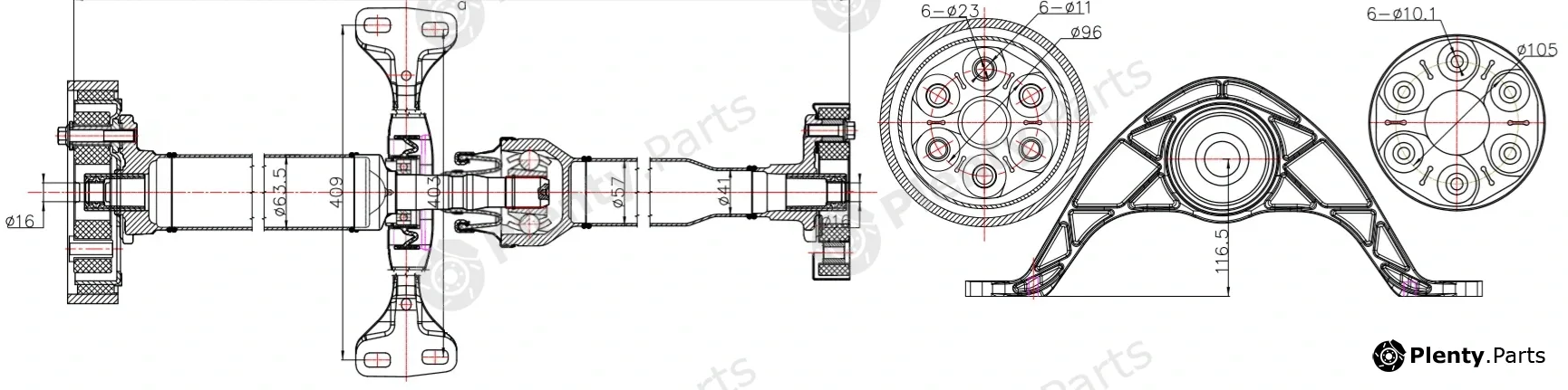 Sercore 32116 — Propshaft, axle drive