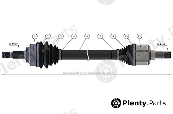 Sercore 221857 — Drive Shaft