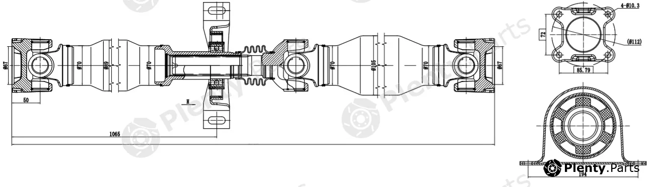 Sercore 32108C — Propshaft, axle drive