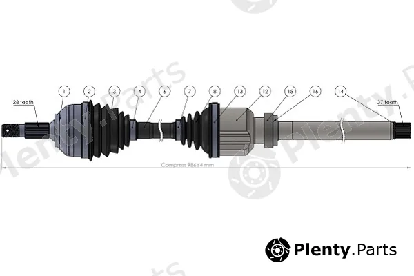 Sercore 221893 — Drive Shaft