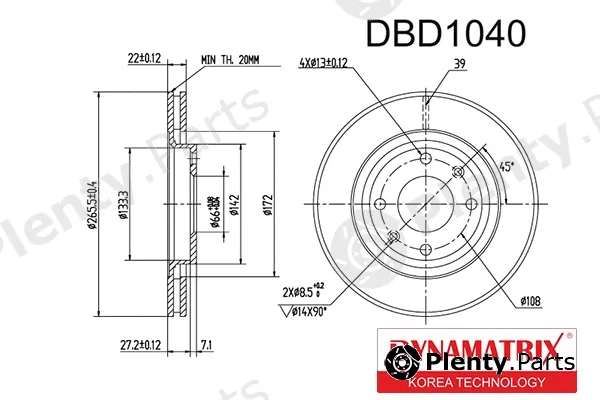 Dynamatrix DBD1040 — Brake Disc