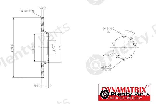 Dynamatrix DBD1275 — Brake Disc