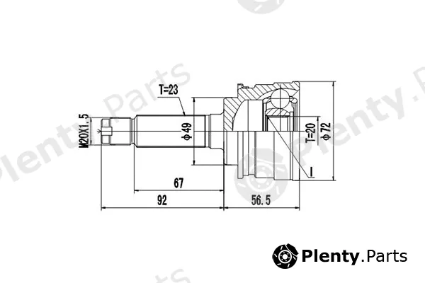 Dynamatrix DCV857012 — Joint Kit, drive shaft