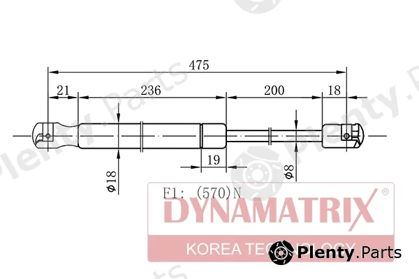 Dynamatrix DGS0756VX — Gas Spring, boot/cargo area