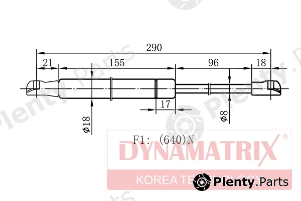 Dynamatrix DGS1041VO — Gas Spring, bonnet