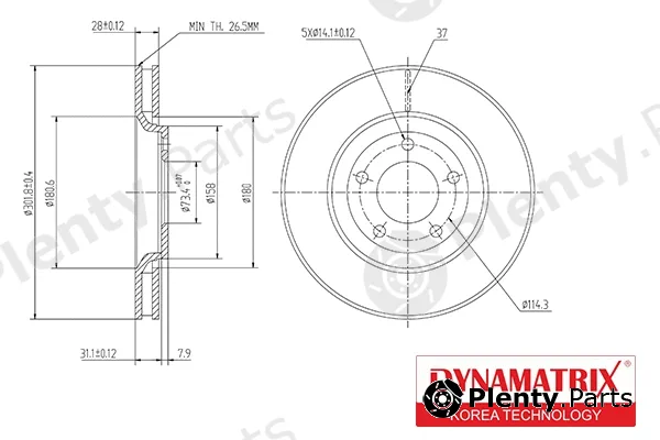 Dynamatrix DBD1372 — Brake Disc