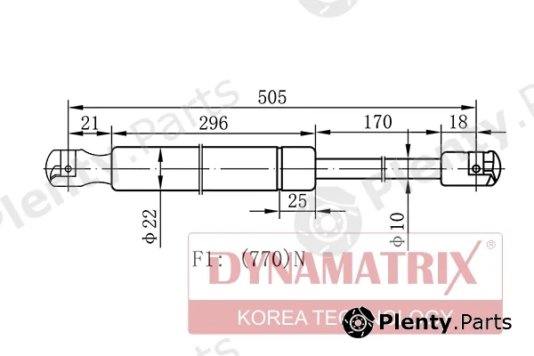 Dynamatrix DGS034529 — Gas Spring, boot/cargo area