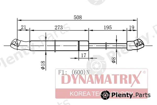 Dynamatrix DGS0033DJ — Gas Spring, boot/cargo area