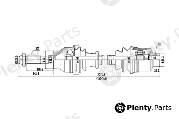 Dynamatrix DDS235010 — Drive Shaft