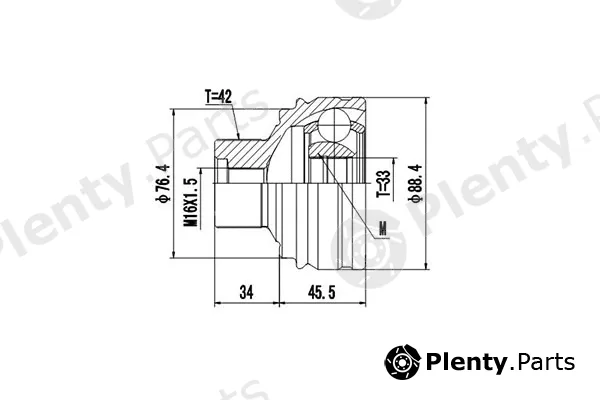 Dynamatrix DCV803086 — Joint Kit, drive shaft