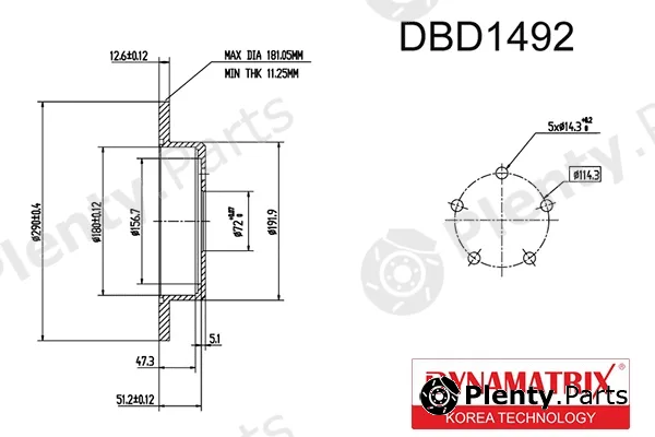 Dynamatrix DBD1492 — Brake Disc