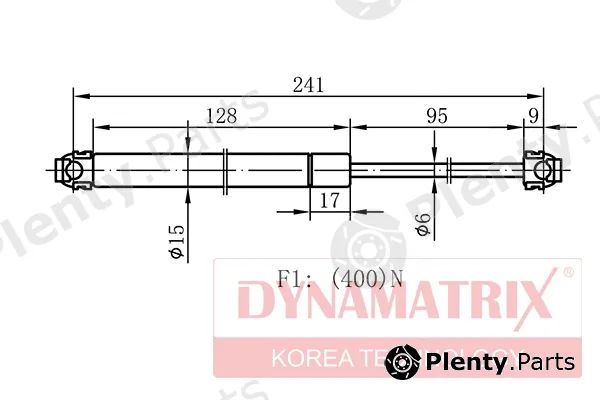Dynamatrix DGS1577BL — Gas Spring, bonnet