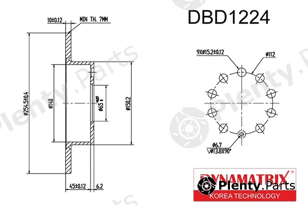 Dynamatrix DBD1224 — Brake Disc