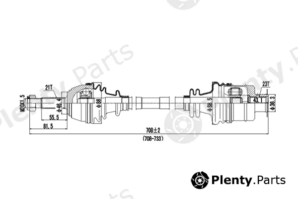 Dynamatrix DDS250022 — Drive Shaft
