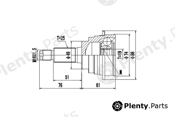 Dynamatrix DCV857037 — Joint Kit, drive shaft
