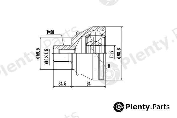 Dynamatrix DCV803077 — Joint Kit, drive shaft
