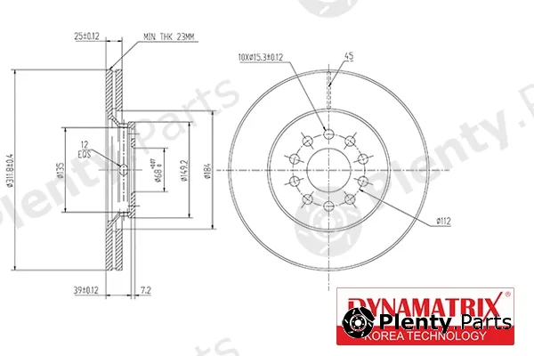 Dynamatrix DBD1156 — Brake Disc