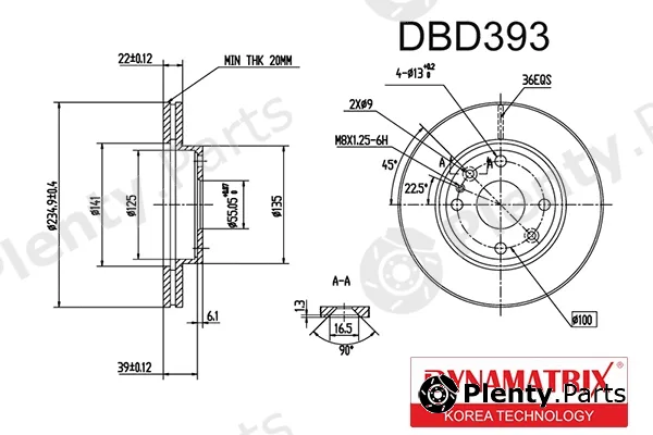 Dynamatrix DBD393 — Brake Disc