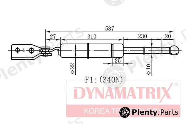 Dynamatrix DGS043738 — Gas Spring, boot/cargo area