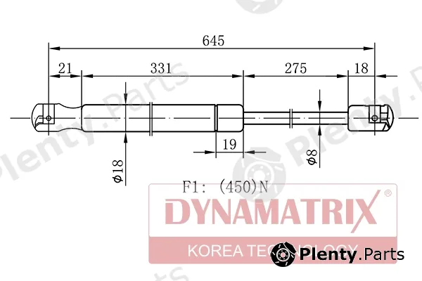 Dynamatrix DGS8306BQ — Gas Spring, boot/cargo area