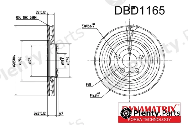 Dynamatrix DBD1165 — Brake Disc