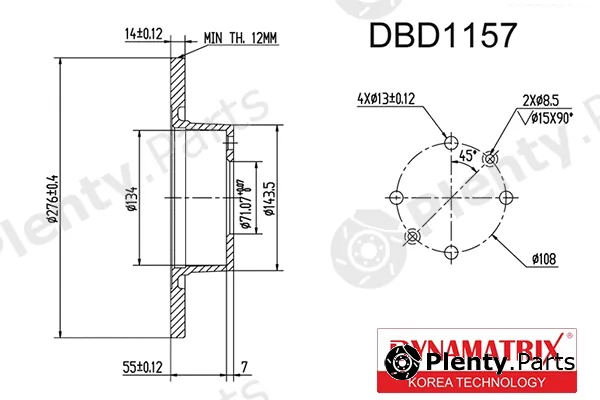 Dynamatrix DBD1157 — Brake Disc