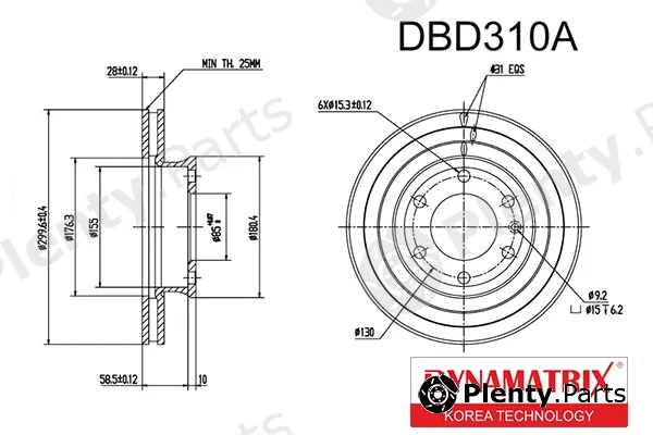 Dynamatrix DBD310A — Brake Disc