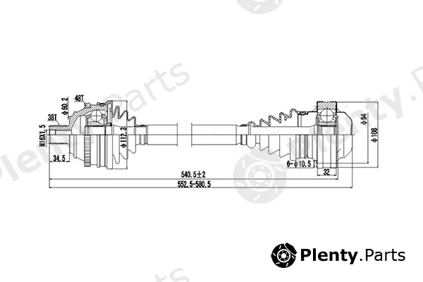 Dynamatrix DDS261004 — Drive Shaft