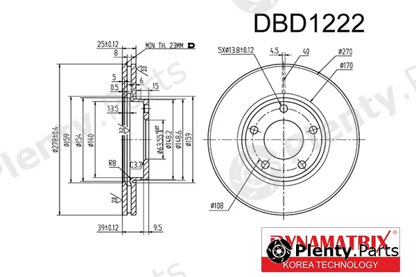 Dynamatrix DBD1222 — Brake Disc