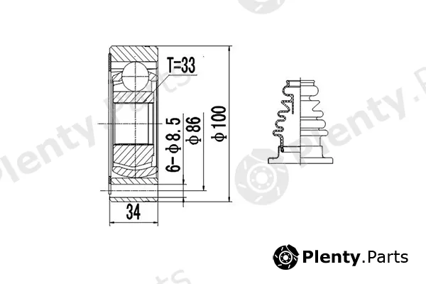 Dynamatrix DCV603003 — Joint Kit, drive shaft