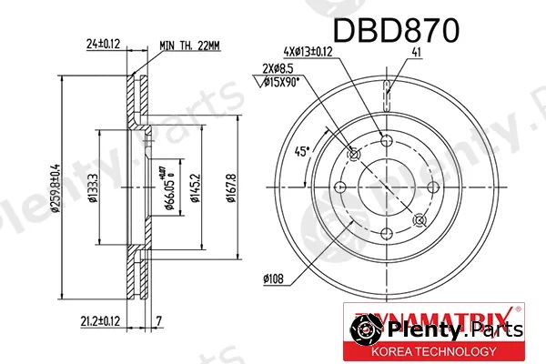 Dynamatrix DBD870 — Brake Disc