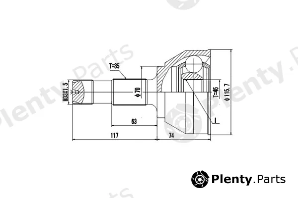 Dynamatrix DCV810050 — Joint Kit, drive shaft