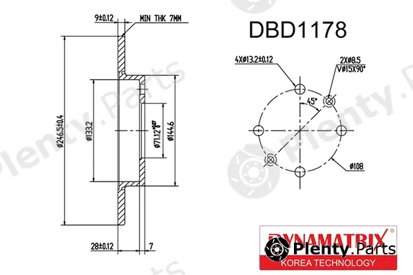 Dynamatrix DBD1178 — Brake Disc