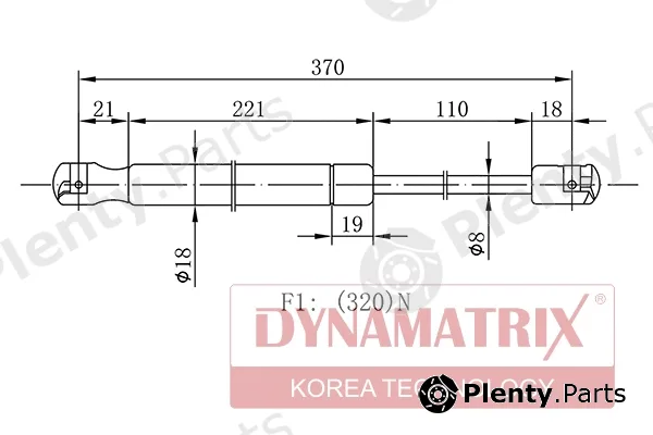 Dynamatrix DGS034249 — Gas Spring, boot/cargo area