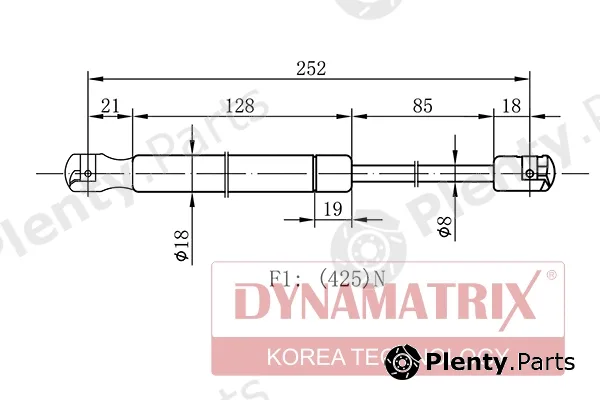 Dynamatrix DGS018382 — Gas Spring, boot/cargo area