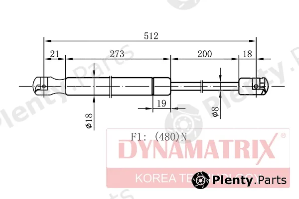Dynamatrix DGS128579 — Gas Spring, boot/cargo area