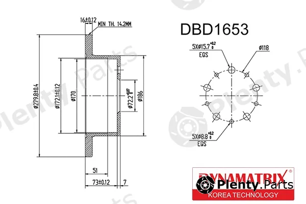 Dynamatrix DBD1653 — Brake Disc