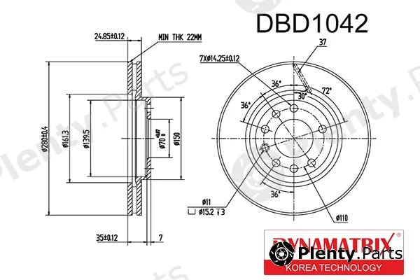 Dynamatrix DBD1042 — Brake Disc