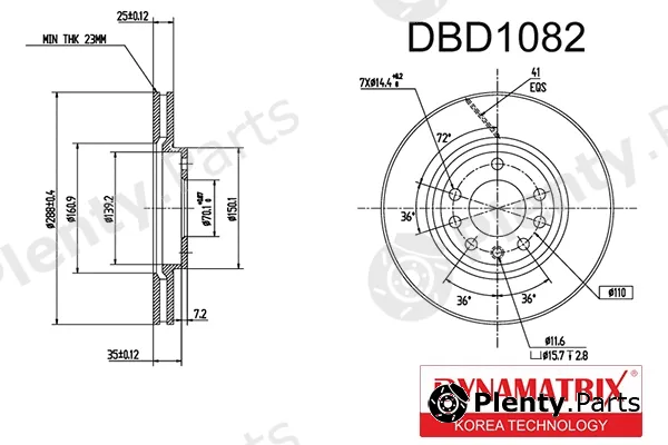Dynamatrix DBD1082 — Brake Disc