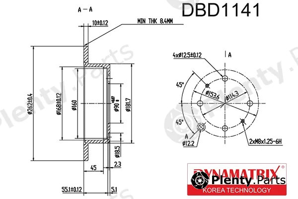 Dynamatrix DBD1141 — Brake Disc