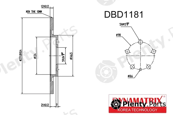 Dynamatrix DBD1181 — Brake Disc