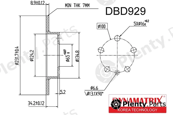 Dynamatrix DBD929 — Brake Disc
